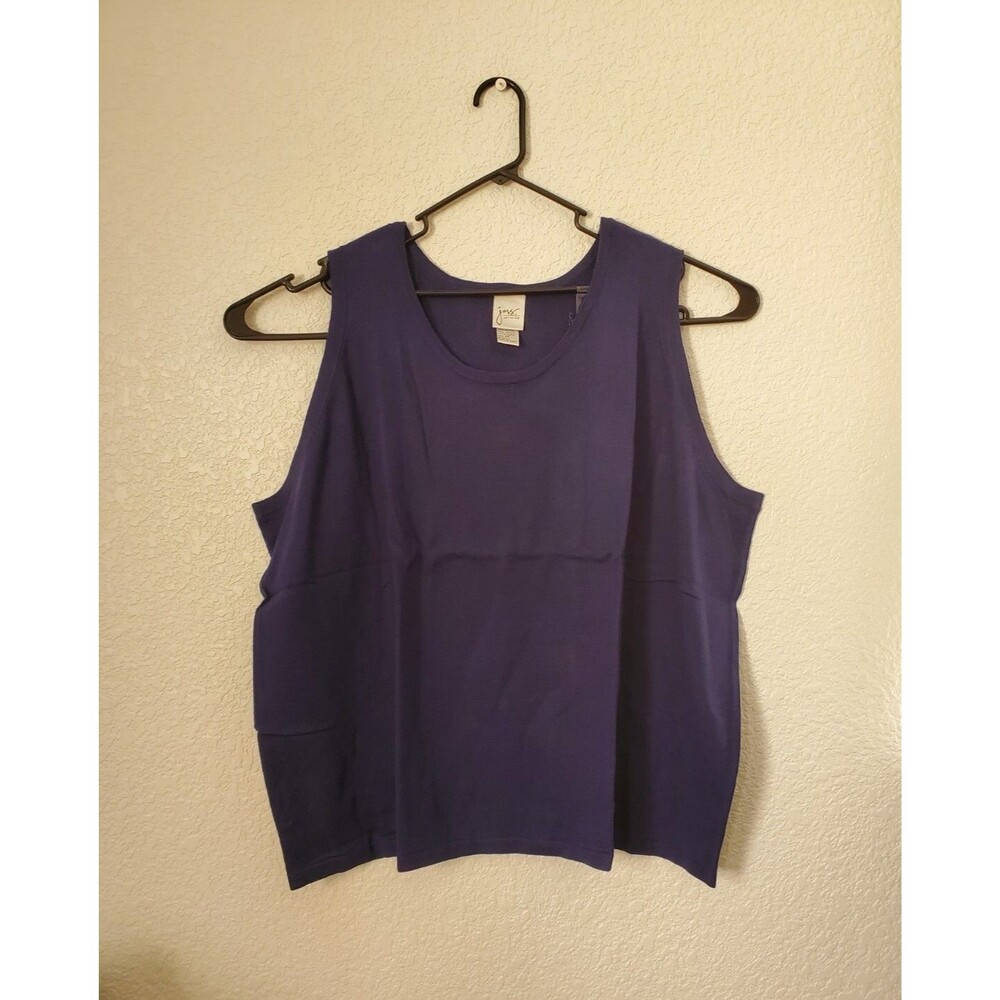 JMS Collection Women's Plus Size 4X Navy Blue Stretch Knit Tank Top Sleeveless